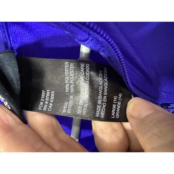 Adidas Women's Blue Zip-Up Jacket with Pink Stripes Large - Picture 6 of 7